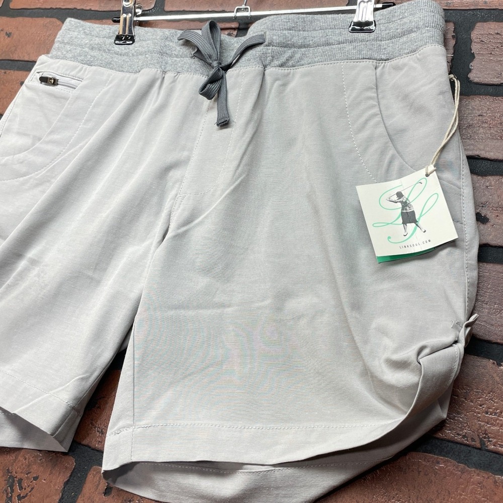 Linksoul Women's M Grey Boardwalker Golf Shorts LSW603 Drawstring NWT - Picture 2 of 16